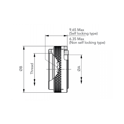 8TAB01 8TAluminiumBackshellType01 Backnut